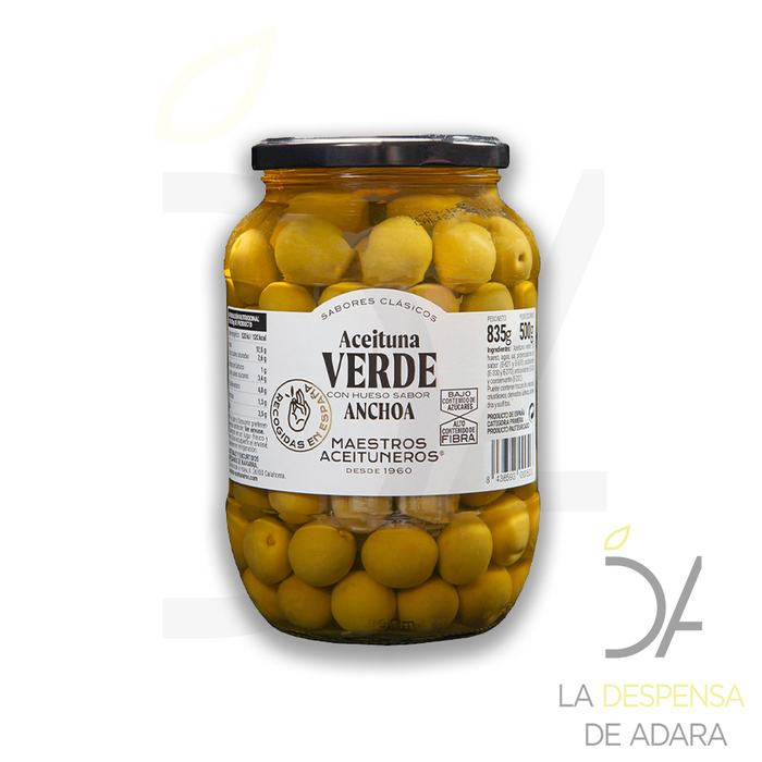 Gordal Olives with Bone Anchovy Flavor (Keg) 500grs -Masters-