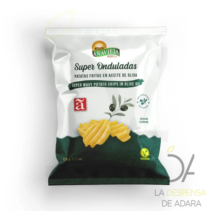 Wavy Potato Chips Olive Oil 120grs -Añavieja- 
